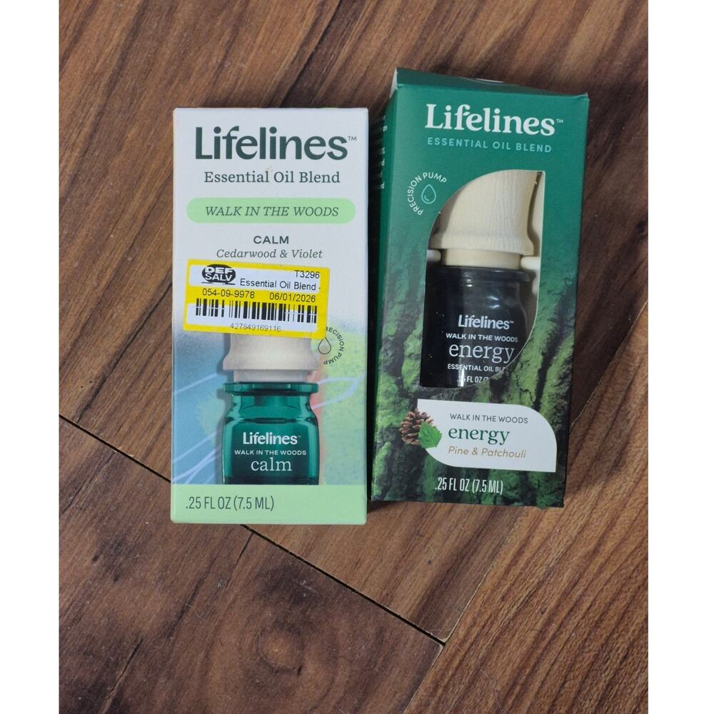 2 Lifelines Walk in the Woods Pine Essentials Oil Mix 0.25 oz Energy & Calm s16